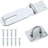 Door Padlock Hasp, 3 Inch Stainless Steel Hasp And Staple Shed Lock Latch Heavy Duty Gate Security For Window Cabinet Pet Cage Crate,Silver
