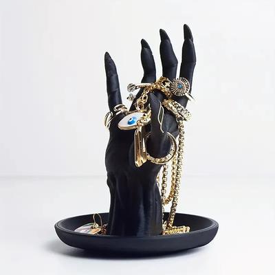 Supporto Espositore per Gioielli Mano di Mostro Gotico Organizzatore per Collane Orecchini in Plastica Ornamento Mano del Diavolo Vassoio Espositore per Gioielli
