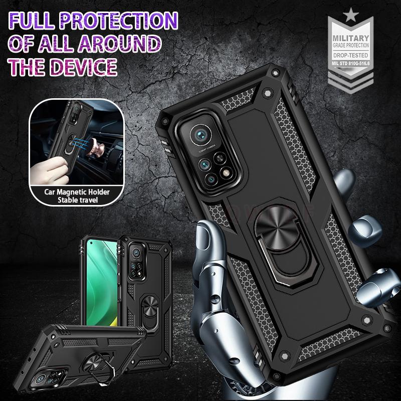 For Xiaomi Mi 10T 10 T Pro 5G Case Magnetic Metal Ring Holder Phone Case for Mi 10T Pro Mi10T Pro Mi 10T Lite Armor Back Cover