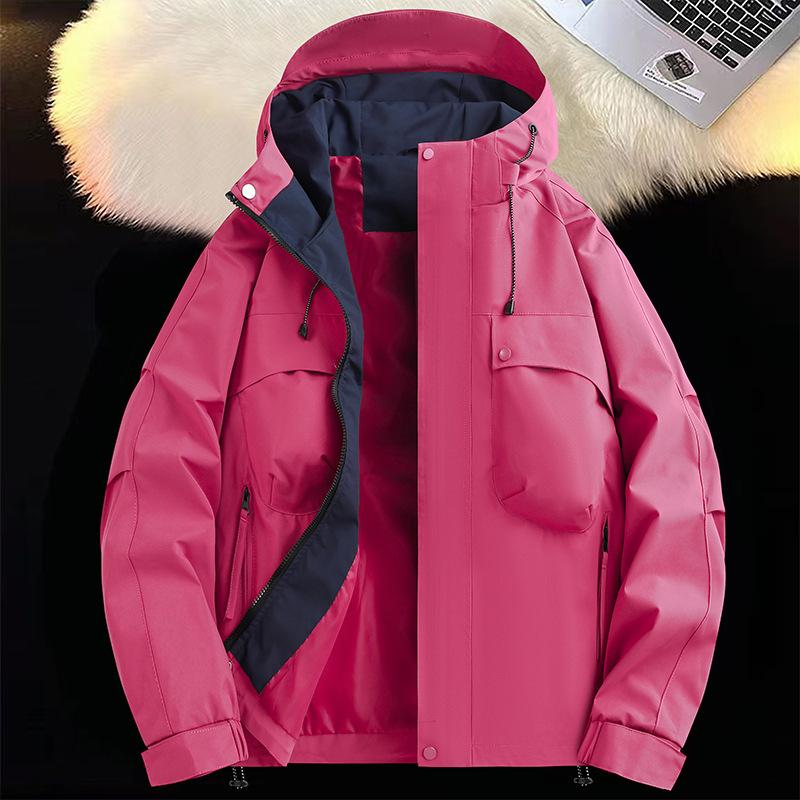 Spring and Autumn Jackets Men's and Women's New Windproof and Waterproof Tooling Jacket Multi-pocket Hooded Jacket Simple