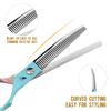 Manico Meideng da 6,5 pollici, Forbici Curvate con Denti a Lisca di Pesce Colorati, Forbici Curve, Forbici per Toelettatura Animali, Forbici Sottili, Denti Curvi