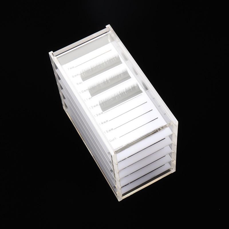 5-Layer Transparent Acrylic Eyelash Storage Box with Scale