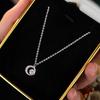 S925 Sterling Silver Moissanite Moon Necklace - Unique Clavicle Chain for Her: Qixi Valentine's Gift