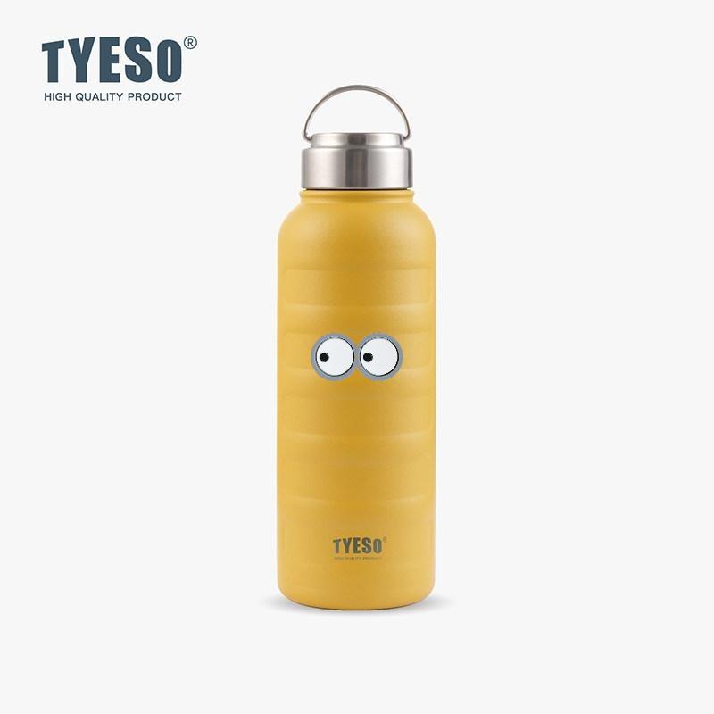 Tyeso 1000ml Large Capacity Vacuum Flasks Stainless Steel Thermos Mug Thermal Tumbler Drinks Cup Water Bottle Portable Thermoses with Eye Sticker