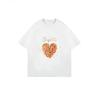 White T-Shirt With Confetti Heart Print And Text For Casual Wear