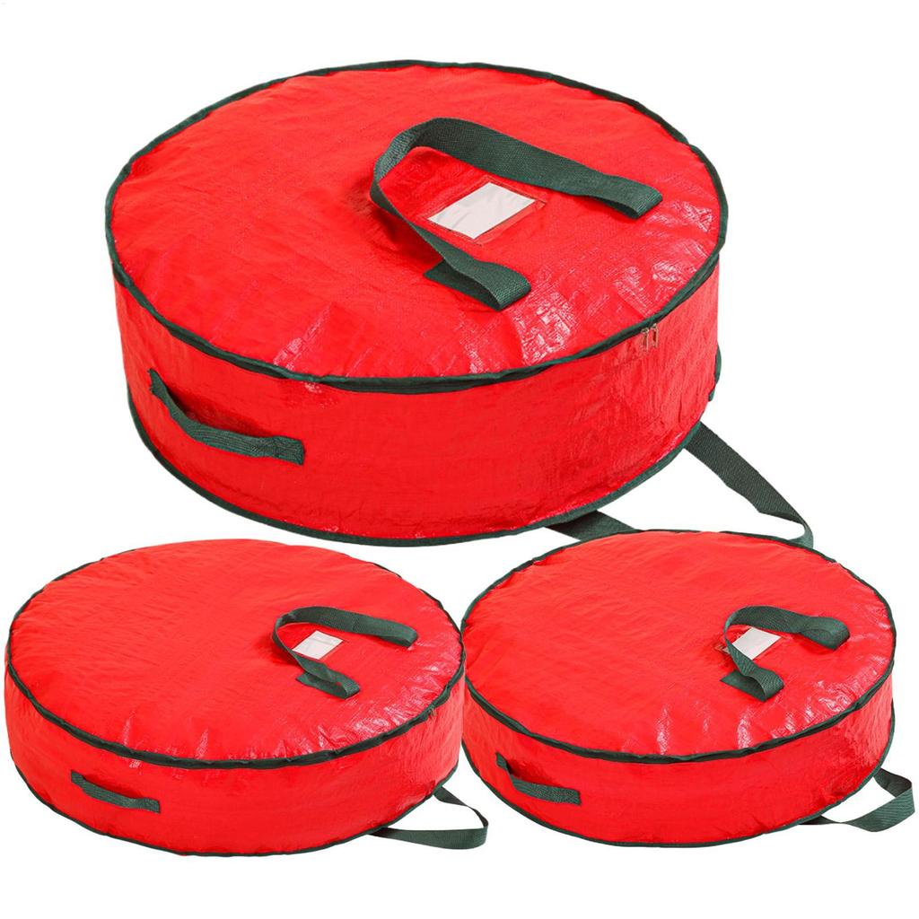 wreath storage bags Waterproof Christmas Wreath Storage Bag Christmas Tree Decoration Large Capacity Round Handbag Storage