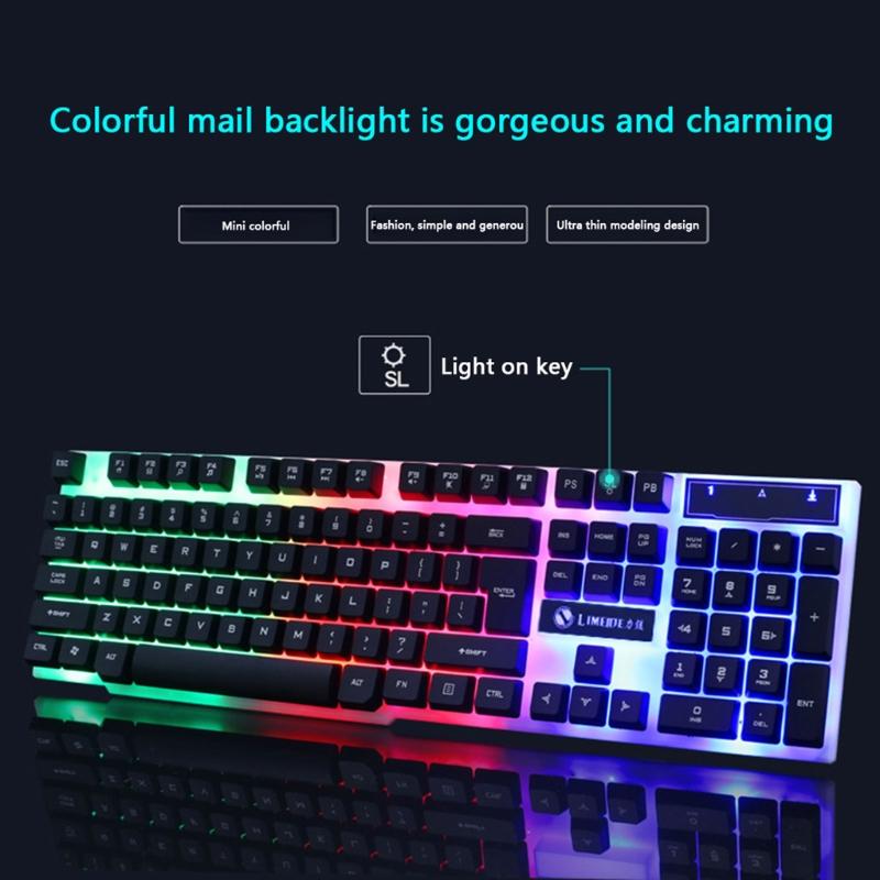 Computer Replacement Accessories GTX300 USB Wired 104 Keys RGB Backlight Gaming Mouse Keyboard Combos Set Gifts for kids