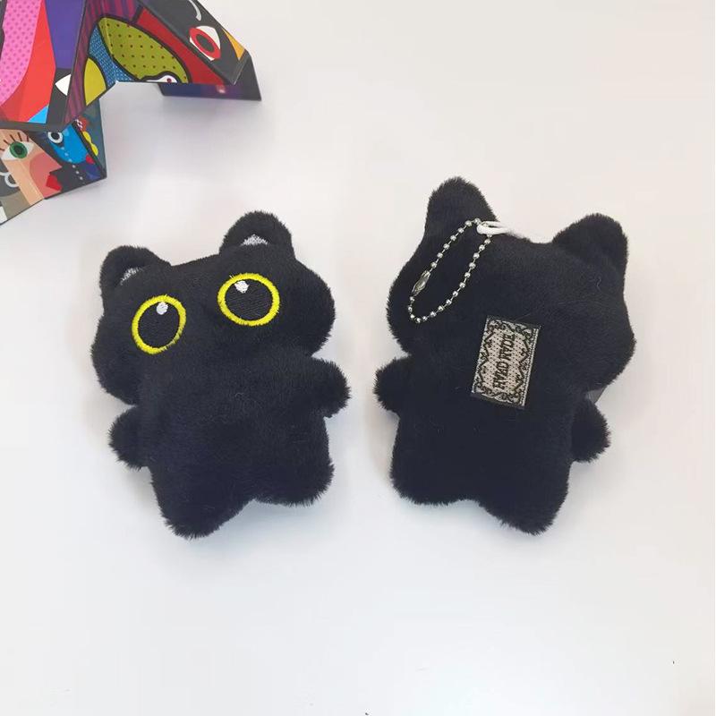 Black Cat Plush Keychain - Cute Ornament & Creative Doll for Girls