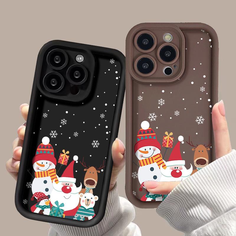 Christmas Phone Case for iPhone 11 13 12 14 15 16 Pro Max XR XS Samsung A15 A55 A05 Redmi 12 13C OPPO A16 A18 A60 Reno 11 Vivo Y17S Y12 Infinix Note