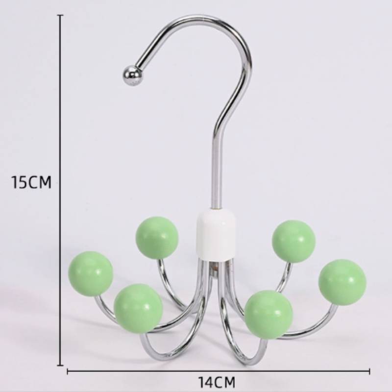 Multifunction Metal Clothes Hanger With Rotatable Hooks For Bedroom Closet Storage