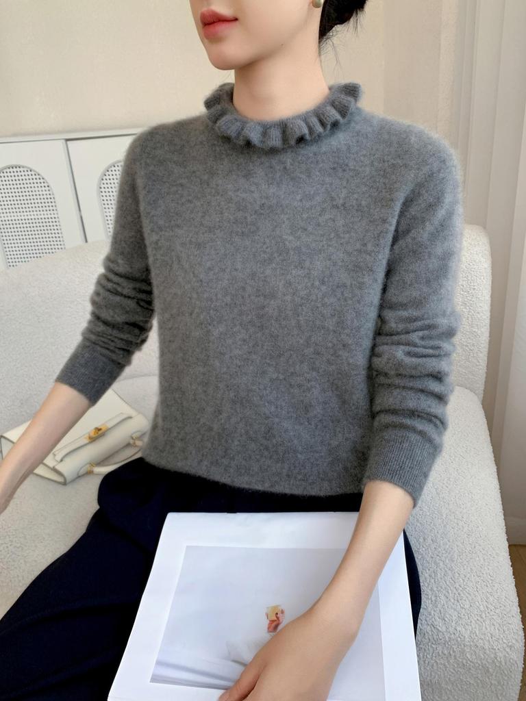 Soft Wood Ear Lace Cashmere Slim Fit Women's Sweater - Autumn/Winter 2025 Collection