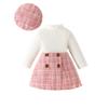 Toddler Girl Long Sleeve Turtleneck and Plaid Skirt Set