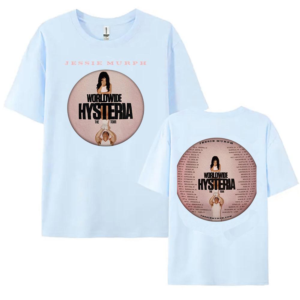 Y2K JESSIE MURPH The Worldwide Hysteria Tour 2025 T-shirt Cotton Summer Unisex Streetwear Hip Hop Casual Female Tshirts Graphic