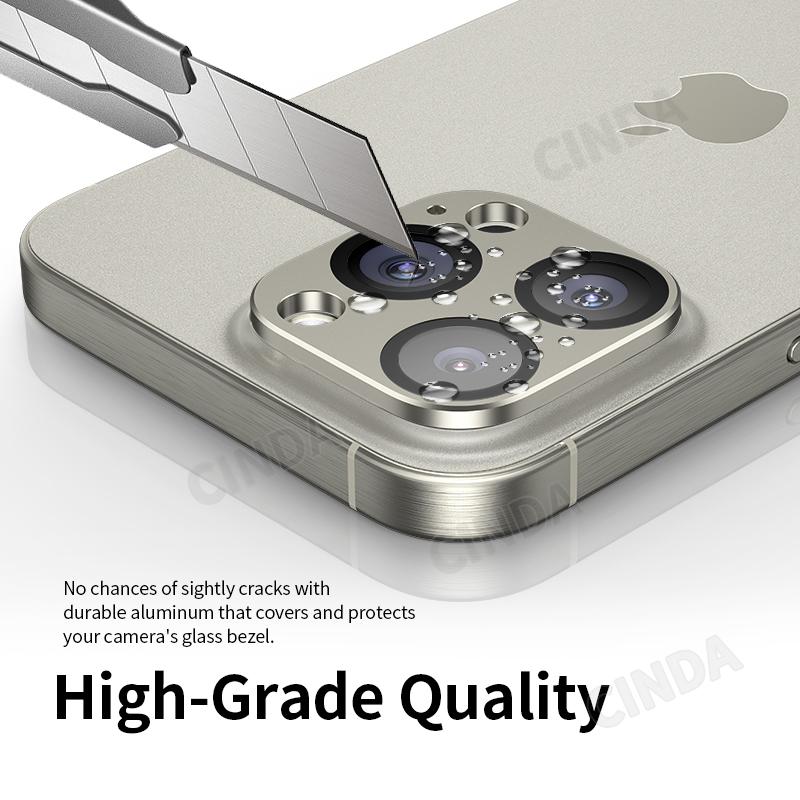 Black 9H Tempered Glass Camera Lens Protector Film for iPhone 15 Pro Max and 15 Pro Factory Outlet Mobile Phone Accessory