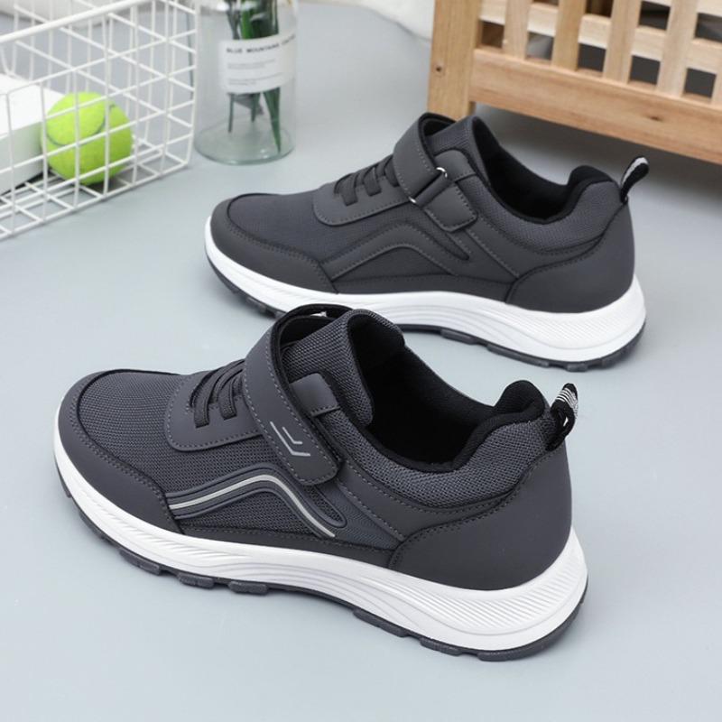 Men Elderly Walking Shoes Hook And Loop Casual Athletic Sneakers