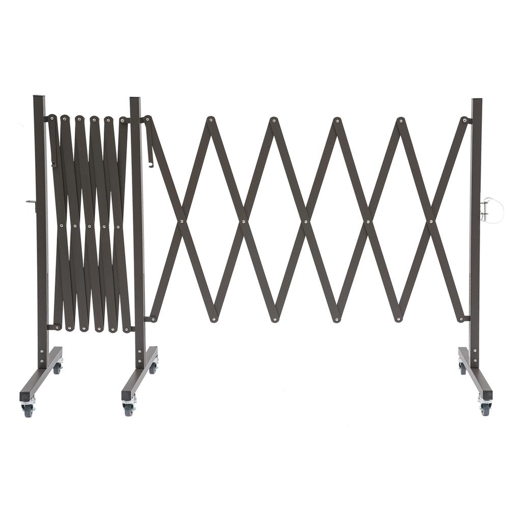 Cancello Barriera di Sicurezza Mobile 5m Pannello Recinzione Giardino 5x1.03m Barricata Espandibile in Metallo Industriale Ferro per Cortile di Fabbrica