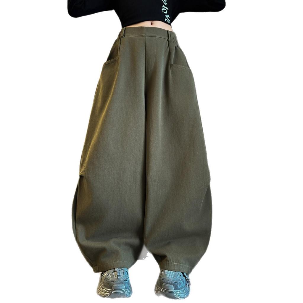 2025 Trendy Korean Style Harem Pants for Girls, Ages 12+ - Spring/Autumn Fashion for Middle School