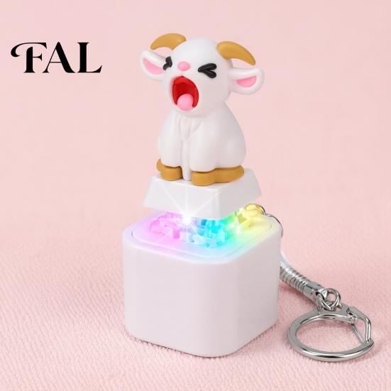 Decompression Clicker Toy 1/2/3Pcs Screaming Goat Keyboard Fidget Toy, Rechargeable Sheep Finger Portable Sensory with Light Sound, Animal Push