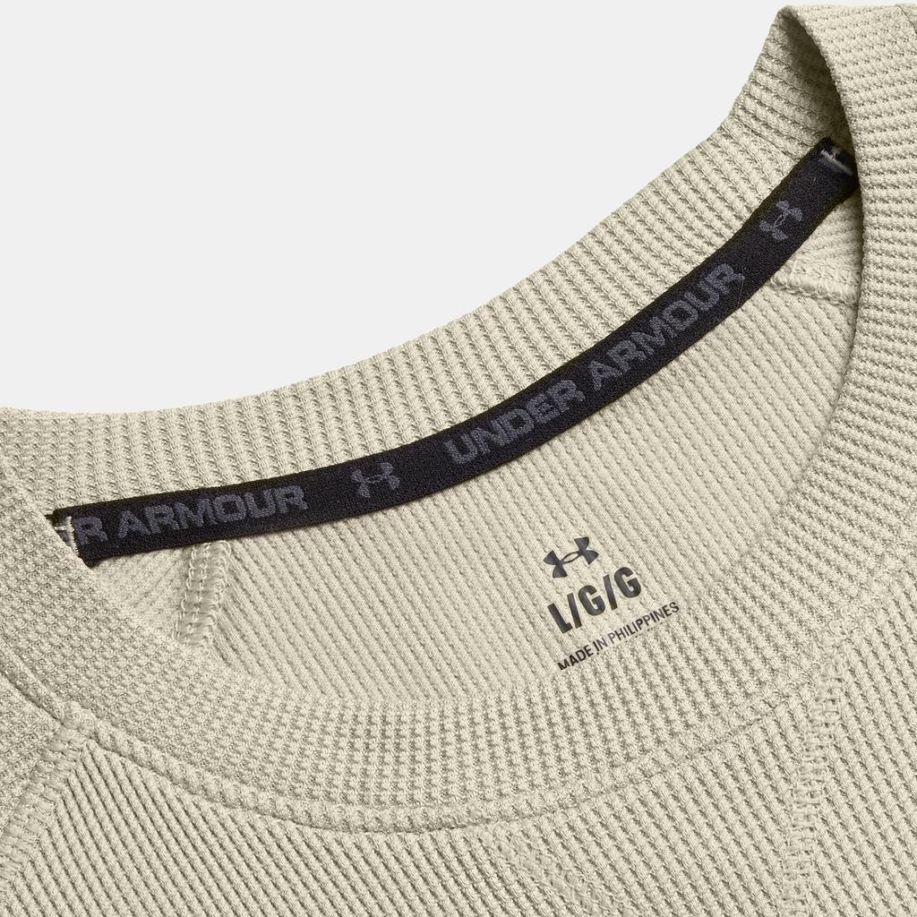 Under Armour Ef Waffle Logo Comfortable Sports Casual Short Sleeve T-Shirt Men Tops Khaki Gray 6014340-289