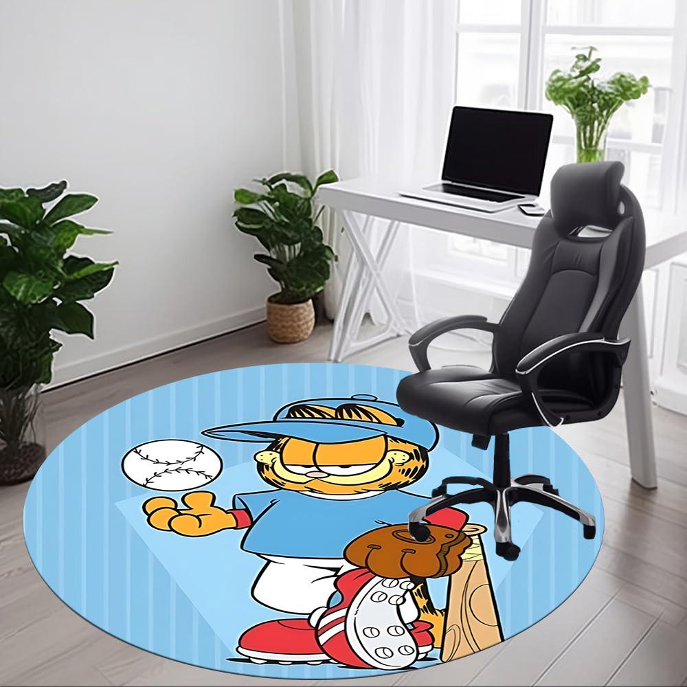 1pc Garfield Office Round Area Rug, Under Office Chairs Bedroom Living Room Home Decor A1016085
