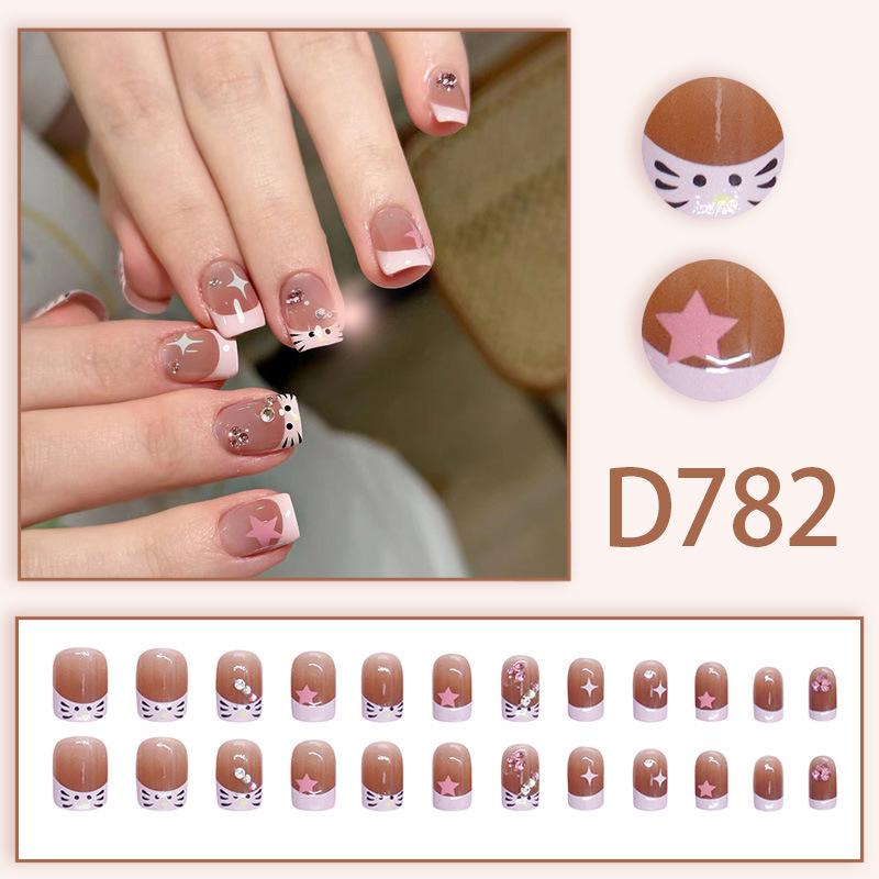 French Star Rhinestone Sparkle Nail Stickers - Cute, Gentle, and Childlike Design