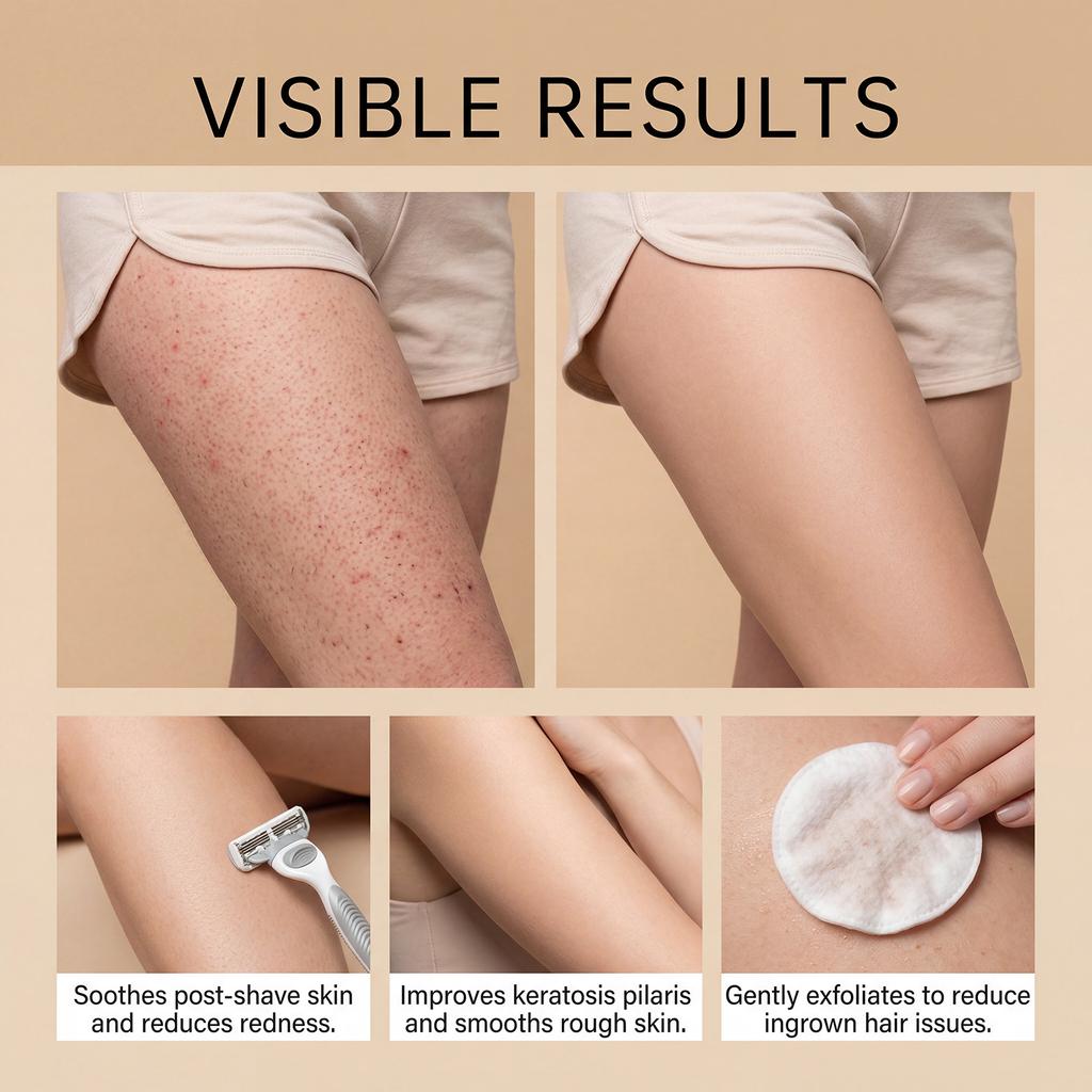 Cura Post-Rasatura Dischetti Anti-Peli Incarniti per Corpo e Viso con BHA e AHA Dischetti Esfolianti per Levigare la Pelle e Ridurre l'Irritazione 30 Pezzi