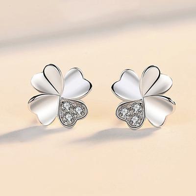 Four-leaf Clover Earrings for Women with Niche Design High-end Birthday Gift for Girlfriend