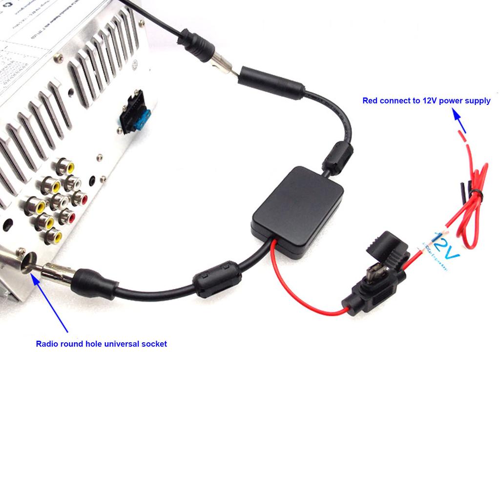 Car Antenna Radio AM FM Signal Amp Signal Booster for Marine Car Vehicle Boat RV Truck SUV Vehicle 12V