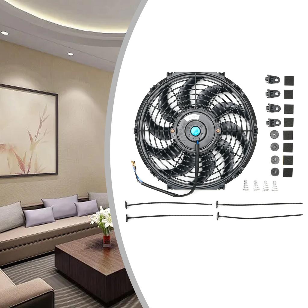Electric Radiator Cooling Fan 12V 80W Push/Pull Electric Radiator Intercooler Slim Fan Engine Cooling Kit Home Improvement