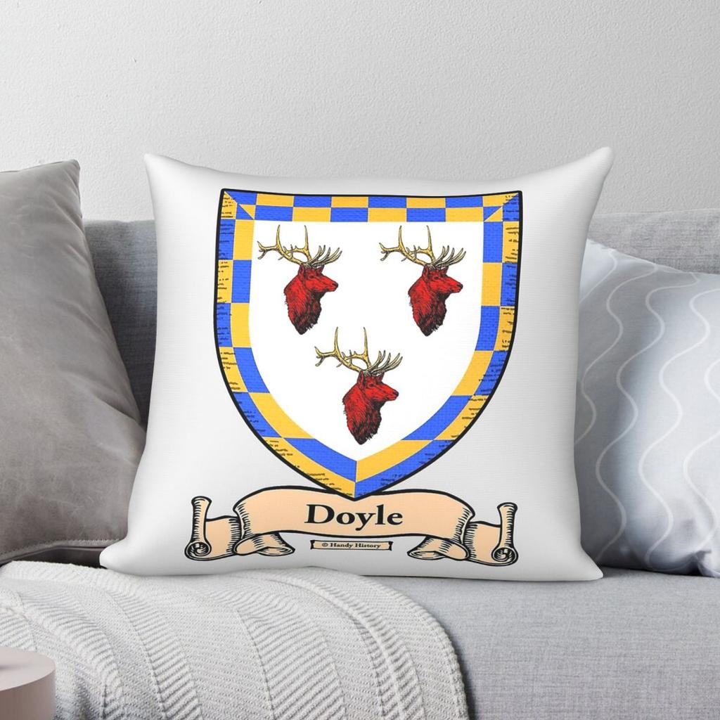 Doyle Coat Of Arms Family Crest Square Pillowcase Polyester Linen Velvet Printed Decorative Throw Pillow Case Room Cushion Cover
