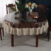 PVC Waterproof Soft Glass Transparent Table Cloths Rectangular Plastic Round Tea Table Lace Dust Table Cover Wedding Party Decor