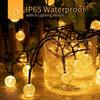 New Outdoor Waterproof Camping Decorative LED Lights String: 1pc Solar Bubble Ball Lamp with 20/100 LED, Atmosphere-enhancing Wa