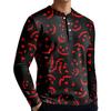 Men's Casual Button-Down Sweatshirt Solid Color Long-Sleeved Shirt Pullover