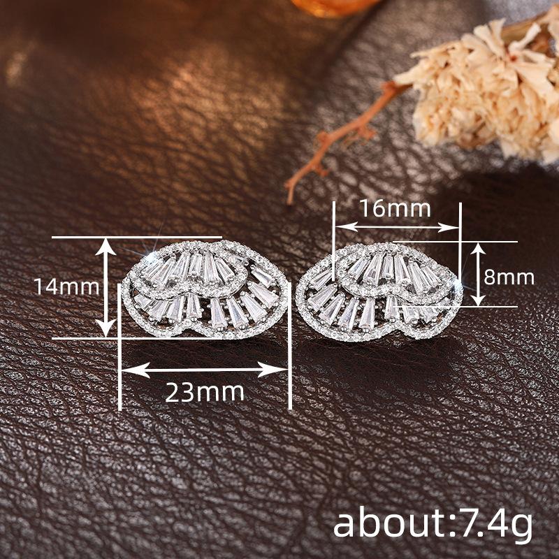 Fashion Copper Alloy Zircon Jewellery Drop Earrings For Women Wedding Party Gifts