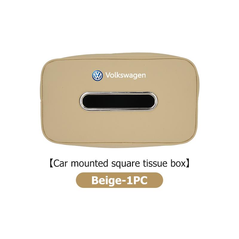 For Volkswagen VW Car Leather Tissue Box Square Vehicle Seat Back Tissue Holder Scirocco Passat Polo B5 B6 B7 CC Tiguan Sharan zh5