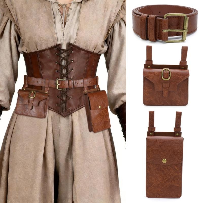 Medieval Waistband LARP Cosplay Alchemist Belt for Men Cosplay Supplies Waistband for Photoshoots and Stage