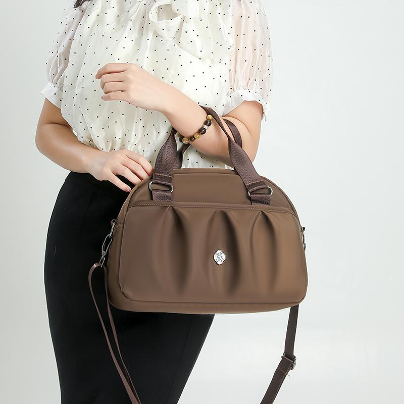 Women's Shoulder Bag Nylon Handbag Lightweight Multi-Layer Waterproof Crossbody Bag