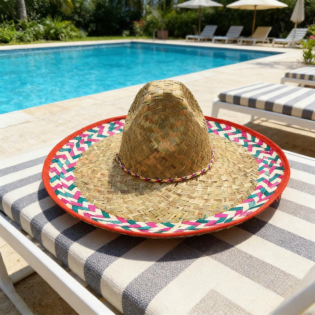 Natürlicher Strohhut mit breiter Krempe Sonnenschutz Verstellbarer Strandhut für Outdoor-Aktivitäten Strandurlaub