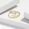 S925 Sterling Silver Double Cross Open Ring: Trendy European & American Fashion for Women