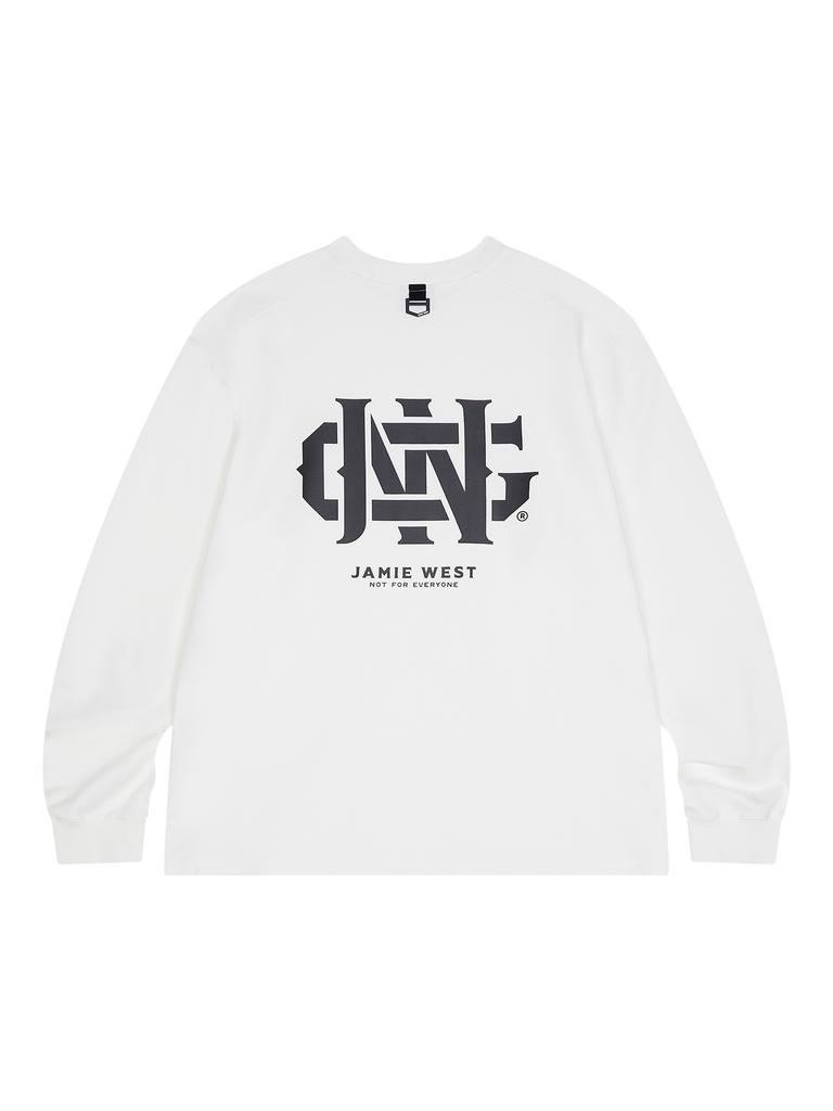 Jeimiweseuteu [Jwgc] Mock Neck Symbol Long Sleeve T-Shirt (White)