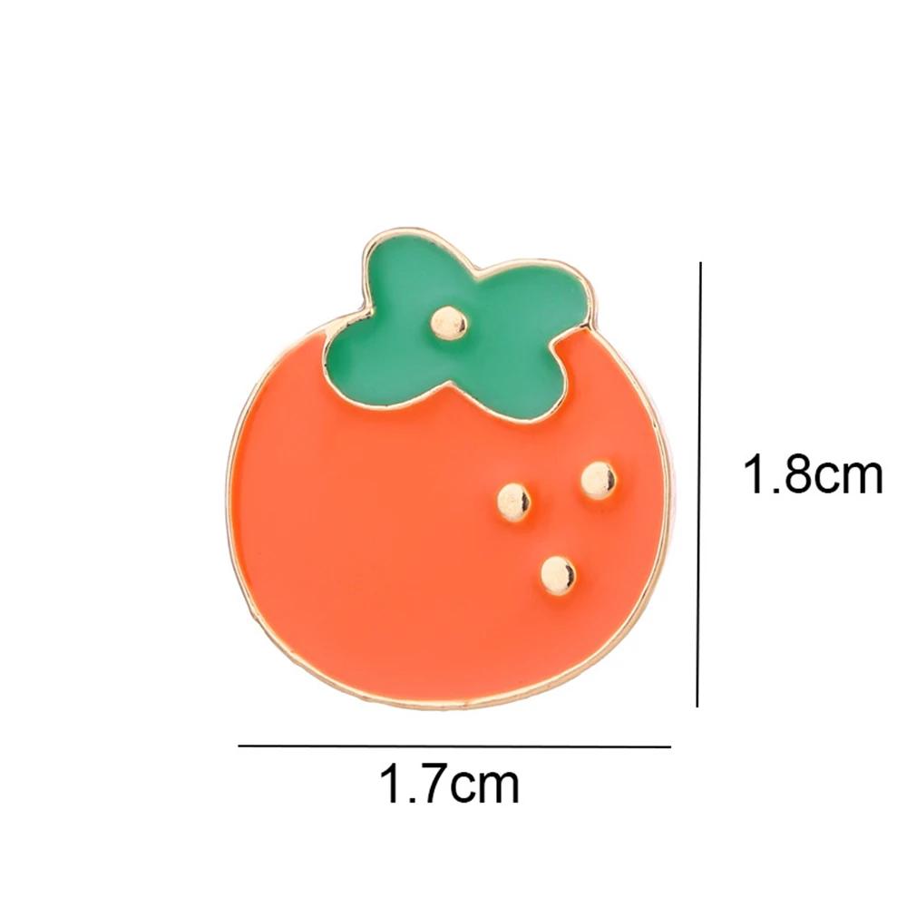 Cute Fruits Series Brooch Cartoon Custom Pins Strawberry Pineapple Peach Apple Persimmon Enamel Badge Jewelry for Backpack Gifts