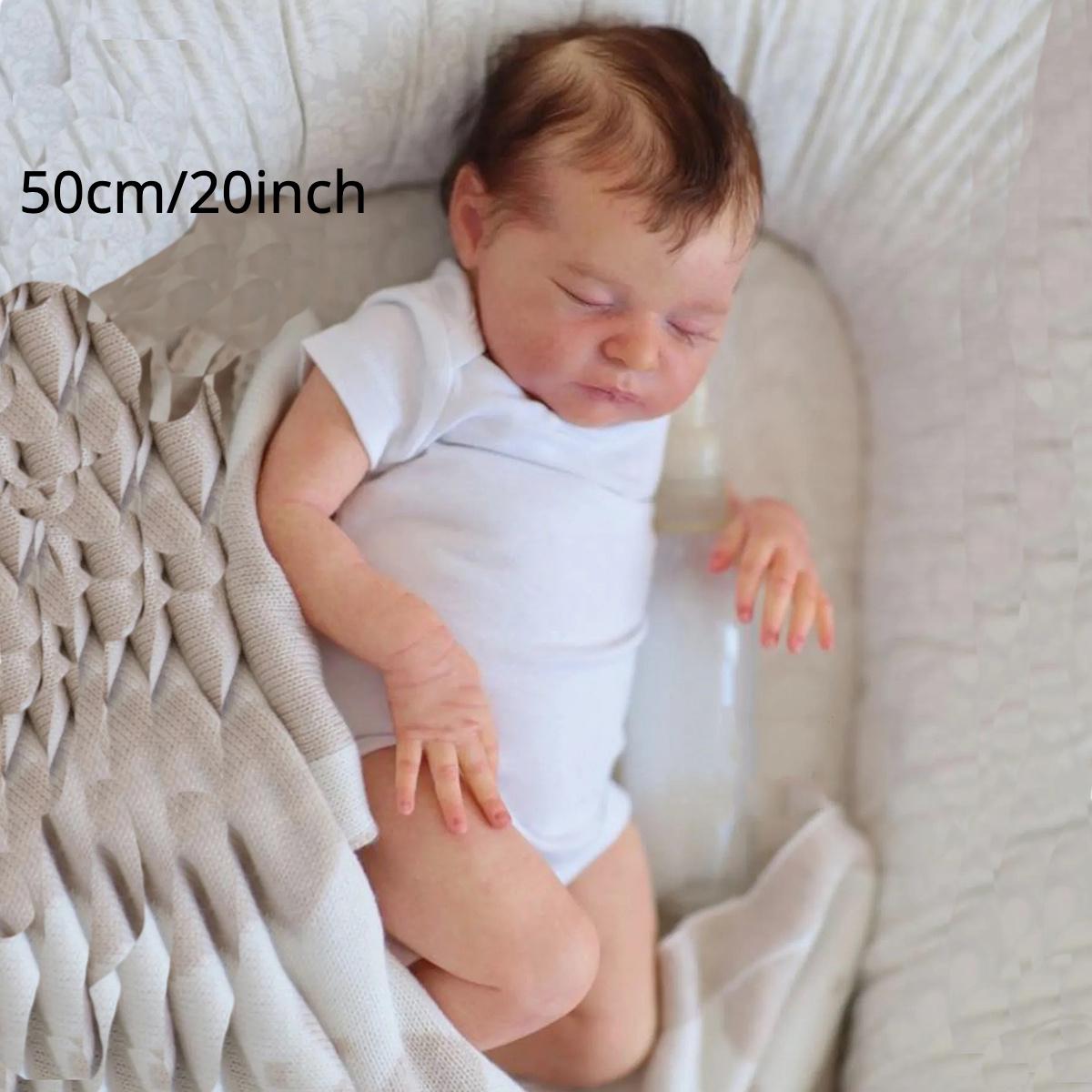 

BZDOLL 20 дюймов 50 см Мягкий винил Спящая Реборн Новорожденная Девочка Художественная Кукла 3D-раскрашенная Кожа с Видимыми Венами Спящий Новорожденный Бебе Реалистичный Детский Рождественский Подарок cloth body doll