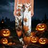 Bequeme Damen-Schlafanzughose mit Karomuster, Halloween-Print, Kordelzug, weiter Beinschnitt für Schlaf und