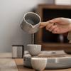 Side Handle Fair Cup Japanese Style Ice Gray Smoky Gray Glaze Fair Mug Porcelain Tea Seafood Tea Ware Fair Cup Tea Infuser