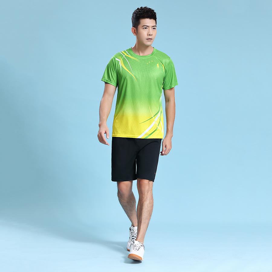 Men's Summer Sports Team Print Short Sleeve T-shirt for Running & Power Walking