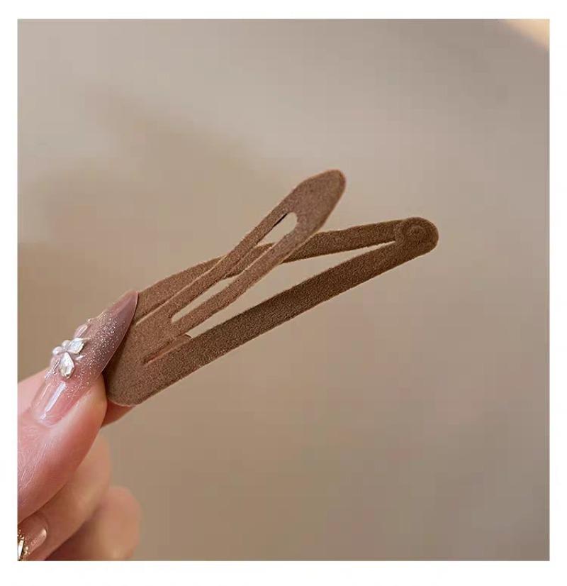 2pc Classic 7cm Color Simple Retro Velvet Solid BB Hair Side Clips Hairpin for Women Girls Hair Accessories Ornament