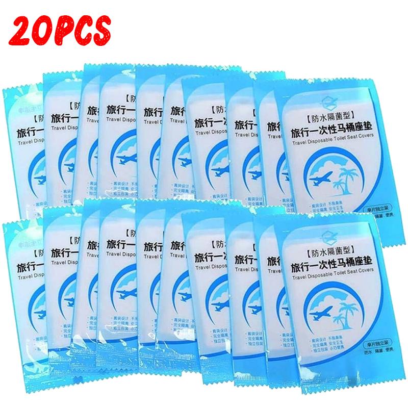 100/10pcs Waterproof Disposable Toilet Seat Covers Safety Toilet Seat Mats Portable Travel Camping Pads Bathroom Accessiories