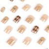 24 pezzi/set unghie finte corte retrò marrone rombo unghie finte adesivi indossabili impermeabili manicure unghie finite