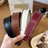 Temperament Solid Color Leather Headband Korean Style Non-Slip Women Hair Hoop Headwear Coffee Wide Edge Hairband Women