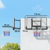 Basketball Hoop for Wall Mounting, Spring-Loaded Rim, Shatterproof Backboard, Black
